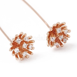 Messing-Mikropavé-Blumenkopfstifte mit klarem Zirkonia&nbsp;KK-G413-01KCG