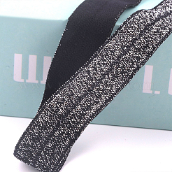 Gold und Silber funkeln elastisches seitliches Nylonband&nbsp;NWIR-O010-01E