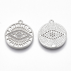 Messing micro pave klare zirkonia anhänger&nbsp;KK-S356-037P-NF
