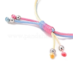 Herstellung von verstellbaren Gliederarmbändern aus geflochtenem Nylonfaden&nbsp;AJEW-JB01160-01