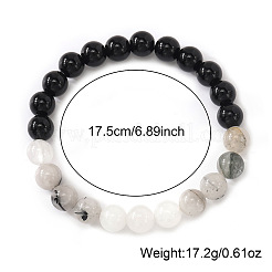 Collier extensible en jade blanc naturel&nbsp;BP7184