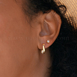 925 Sterling Silber Ohrstecker&nbsp;EJEW-Z041-07G