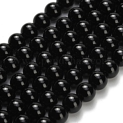 Brins de perles d'onyx noir naturel (teints et chauffés)&nbsp;X-G-H329-C06-8mm