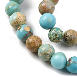 Brins de perles de jaspe impérial/régalite naturelle teintée/jaspe sédimentaire marin&nbsp;X-G-B124-C02-03
