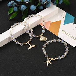 Braccialetti con ciondoli in ottone a tema oceano&nbsp;BJEW-JB05571