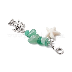 Pendentif en forme d'étoile de mer en pierres précieuses naturelles et synthétiques pour décoration de chakra&nbsp;HJEW-JM03004