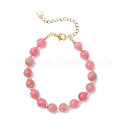Pulseras de cuentas redondas de calcedonia natural para mujer&nbsp;BJEW-JB12551