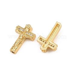 Pendentifs en laiton de Pâques sertis de micro-pavés de zircone cubique transparente&nbsp;CU-CBADC6C-10G-03