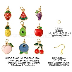 9 Paar baumelnde Ohrringe mit Obstmotiv zum Selbermachen&nbsp;DIY-FS0006-03