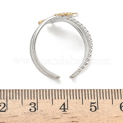 Anelli con polsino in acciaio inossidabile 304 con strass&nbsp;RJEW-D338-04GP