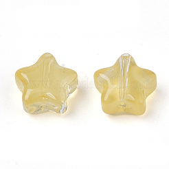 Perles de verre peintes par pulvérisation transparent&nbsp;X1-GLAA-N035-01-A01