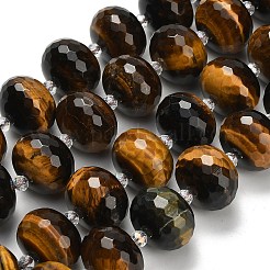 Chapelets de perles d'œil de tigre naturel&nbsp;G-L642-I05-18x13mm