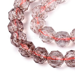Brins de perles de verre transparentes craquelées&nbsp;GLAA-Q108-02A-09