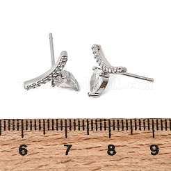 Messing-Mikro pflastern Zirkonia Bolzenohrringe&nbsp;EJEW-G471-14P