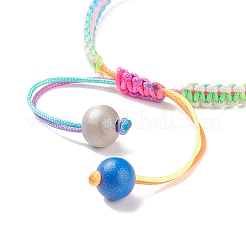 5pcs 5pcs ensemble de bracelets de perles tressées rondes en bois naturel&nbsp;BJEW-JB08807