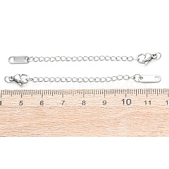 Rallonge de chaîne en acier inoxydable 304 avec breloques ovales&nbsp;STAS-G383-09P
