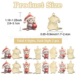 8 pièces 4 styles pendentifs en émail en alliage de noël&nbsp;FIND-YW0005-64
