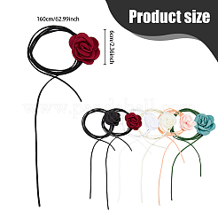 6 Stück 6 Farben Samt Blumenkragen Choker Halsketten Set&nbsp;NJEW-FI0001-09