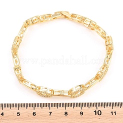 Bracelets à maillons ovales en laiton sertis de micro-pavés de zirconiums cubiques transparents pour femmes&nbsp;BJEW-T025-03C-G