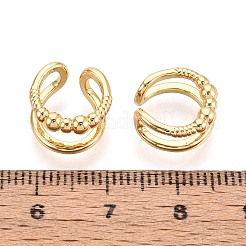 Orecchini a polsino in ottone a forma di C a due strati&nbsp;EJEW-T049-02G