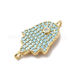 Dijes de conector de circonita cúbica micropavé de latón religioso&nbsp;KK-H529-01A-G01