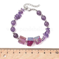 4 bracciale con perline di pietre preziose miste naturali e sintetiche per donna&nbsp;BJEW-TA00713