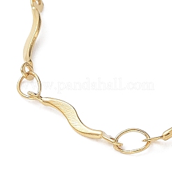 Ionenplattierung (IP) 304 Edelstahl Wellenstangen-Gliederkettenarmbänder&nbsp;BJEW-K226-12G