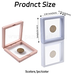 5 Stück quadratische transparente Schmuck-Displaybox aus PE-Dünnschicht-Aufhängung&nbsp;CON-FS0001-19D