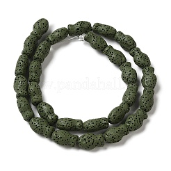 Fili di perle di roccia lavica naturale&nbsp;G-U007-01J