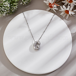 1 chaîne en laiton avec pendentifs en alliage de lettres&nbsp;NJEW-LP0001-41G-P