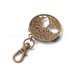 Piatto rotondo con decorazioni pendenti in lega in stile tibetano dell'albero della vita&nbsp;HJEW-JM02153