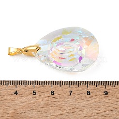 AB-farbig plattierte transparente Glasanhänger&nbsp;PALLOY-JF05676