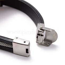 Pulsera de cordón de silicona para hombre&nbsp;BJEW-M206-02P