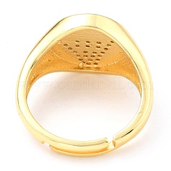 Bagues réglables en laiton plaqué 18k or véritable&nbsp;RJEW-L071-25G