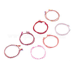 7 pulsera trenzada de cordón de algodón bohemio de 7 colores&nbsp;BJEW-TA0001-29
