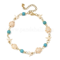 Fußkettchen mit Seesternmotiven und Schildkrötenmotiven&nbsp;AJEW-AN00847-02