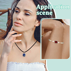 6 Stück 6 Stile Messingpflaster natürlicher Amethyst & Rosenquarz & weißer Achat & grüner Aventurin & Karneol & Lapislazuli mehrsträngige Verbinder&nbsp;KK-BC0015-16