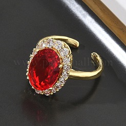 Offene Manschettenringe aus Messing mit Mikropavé und Zirkonia für Damen&nbsp;RJEW-L343-17G-06
