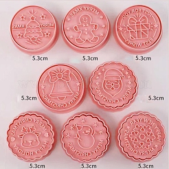 8 Uds. 8 estilos de moldes de galletas de plástico con tema navideño&nbsp;BAKE-PW0007-029
