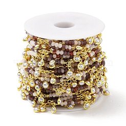 Chaîne de perles de verre rondes faites à la main&nbsp;CHC-E023-20G-03