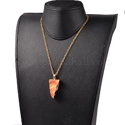 Drusy naturale collane ciondolo agata triangolo&nbsp;NJEW-JN01521