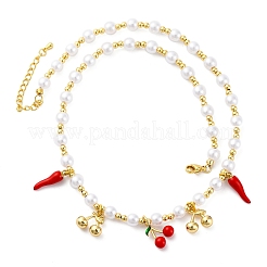 Colliers en laiton micro pavé de perles en oxyde de zirconium transparent&nbsp;NJEW-Z059-04G-05
