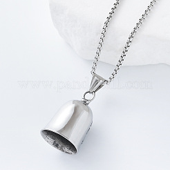 Colliers à pendentif en acier inoxydable 304 avec clochette de gardien de chien viking et chaîne maille forçat pour hommes et femmes&nbsp;HU1943