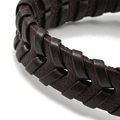Verstellbares Armband aus PU-Leder und gewachster geflochtener Kordel&nbsp;BJEW-F468-04