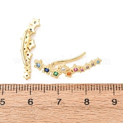 Orecchini a cingoli in ottone con zirconi cubici micro pavè&nbsp;KK-CBAA351-17G-02