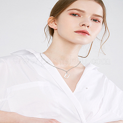 Collier avec pendentif lettre en acier inoxydable 304 et chaîne en laiton 1 pièce&nbsp;NJEW-LP0001-35U-P