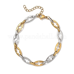 Bracelets à maillons ajourés bicolores en acier inoxydable 304 pour femmes&nbsp;BJEW-JB13869