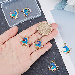6pcs pendentifs en laiton micro pavé de zircone cubique placage en rack&nbsp;KK-BBC0003-15
