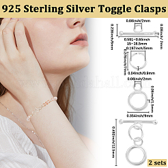 925 Sterling Silber Knebelverschlüsse&nbsp;STER-BBC0008-56