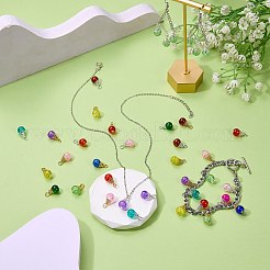 200 pz 10 colori pendenti in vetro craquelé&nbsp;PALLOY-SW0018-02